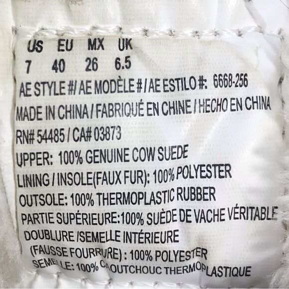 American Eagle Gray Suede Cream Shearling Soft Structure Lace up Moccasin Shoes - Picture 10 of 10